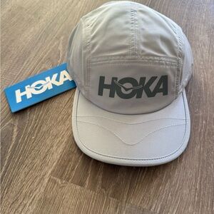 Hoka Gray and Yellow Running Cap